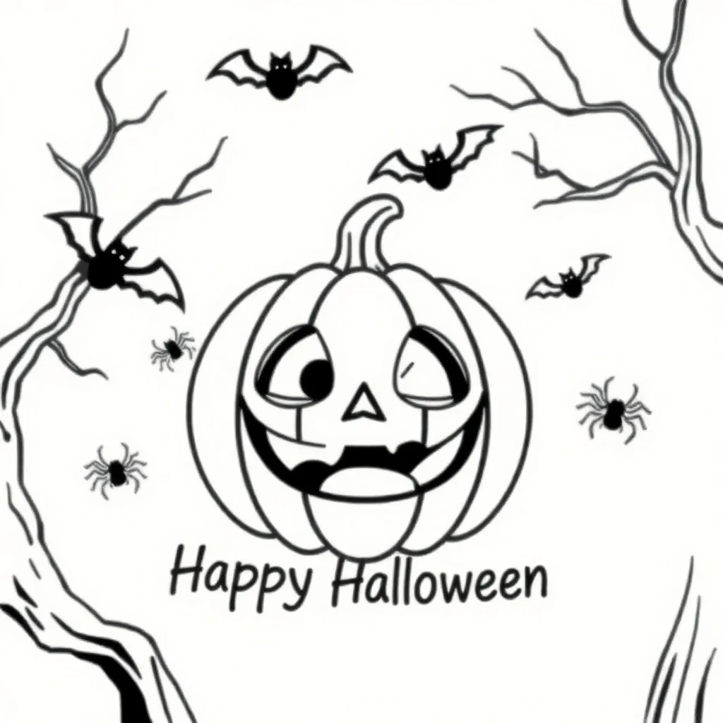 Quiver Halloween Pompoen Kleurplaat coloring page for children