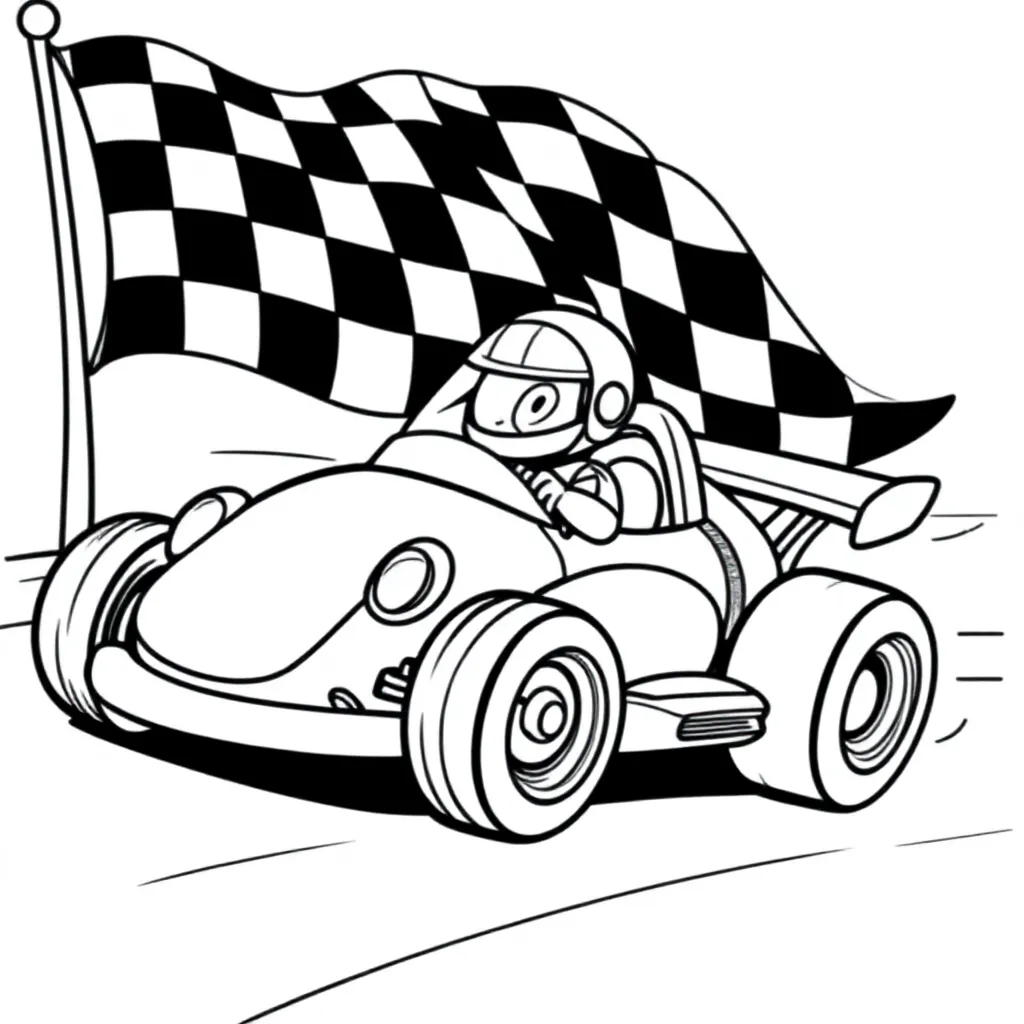 Raceauto coloring page for children