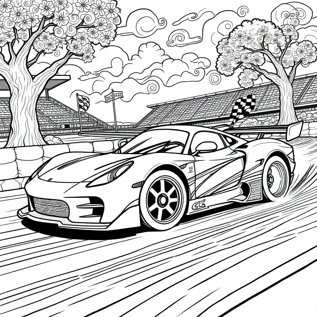 raceauto coloring page for children