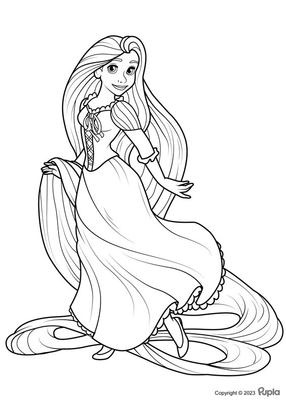 Rapunzel Dansen coloring page for children