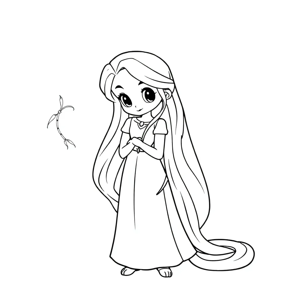 Rapunzel Disney Sprookjes Prinses Tekenen coloring page for children