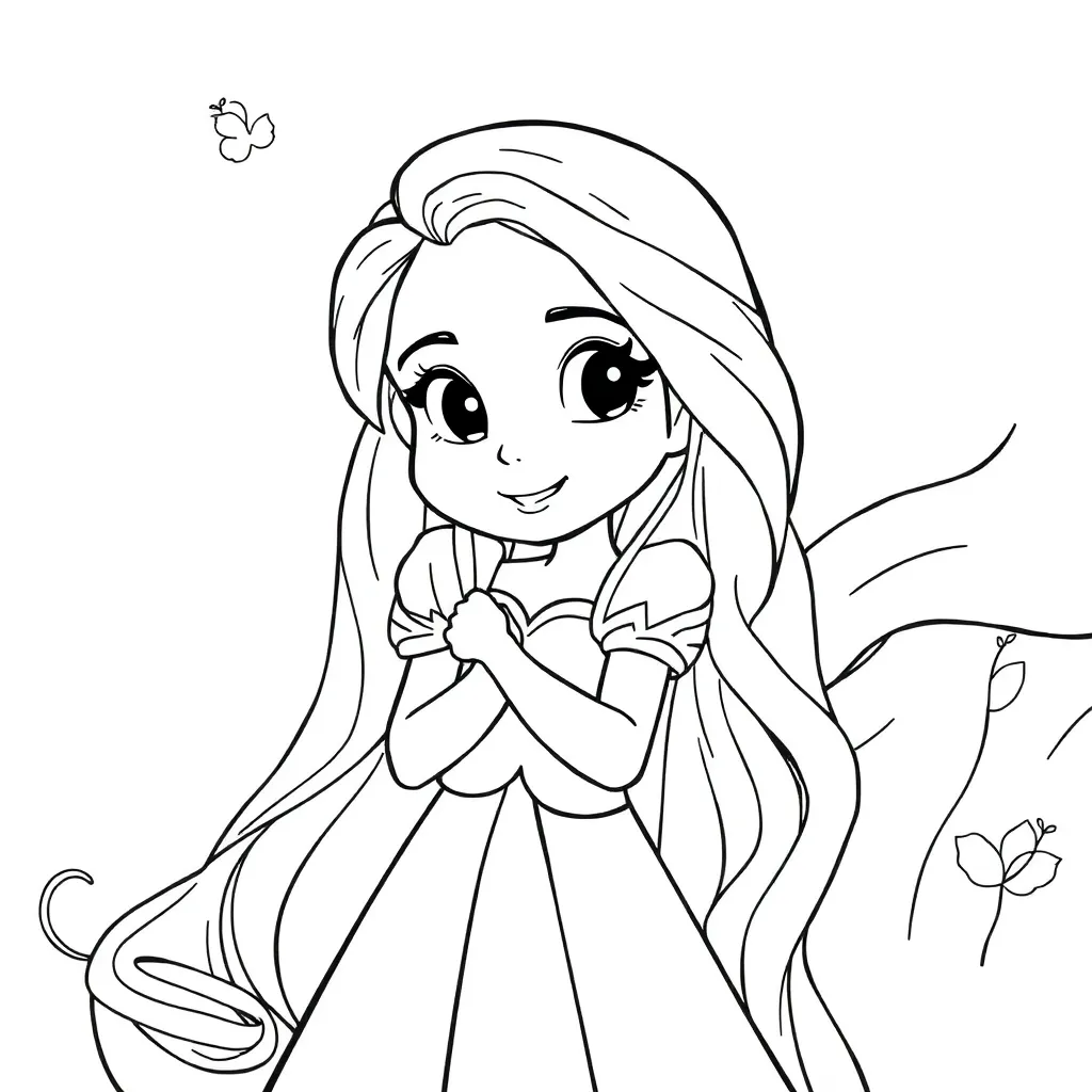 Rapunzel Disney Sprookjes Prinses Tekenen coloring page for children