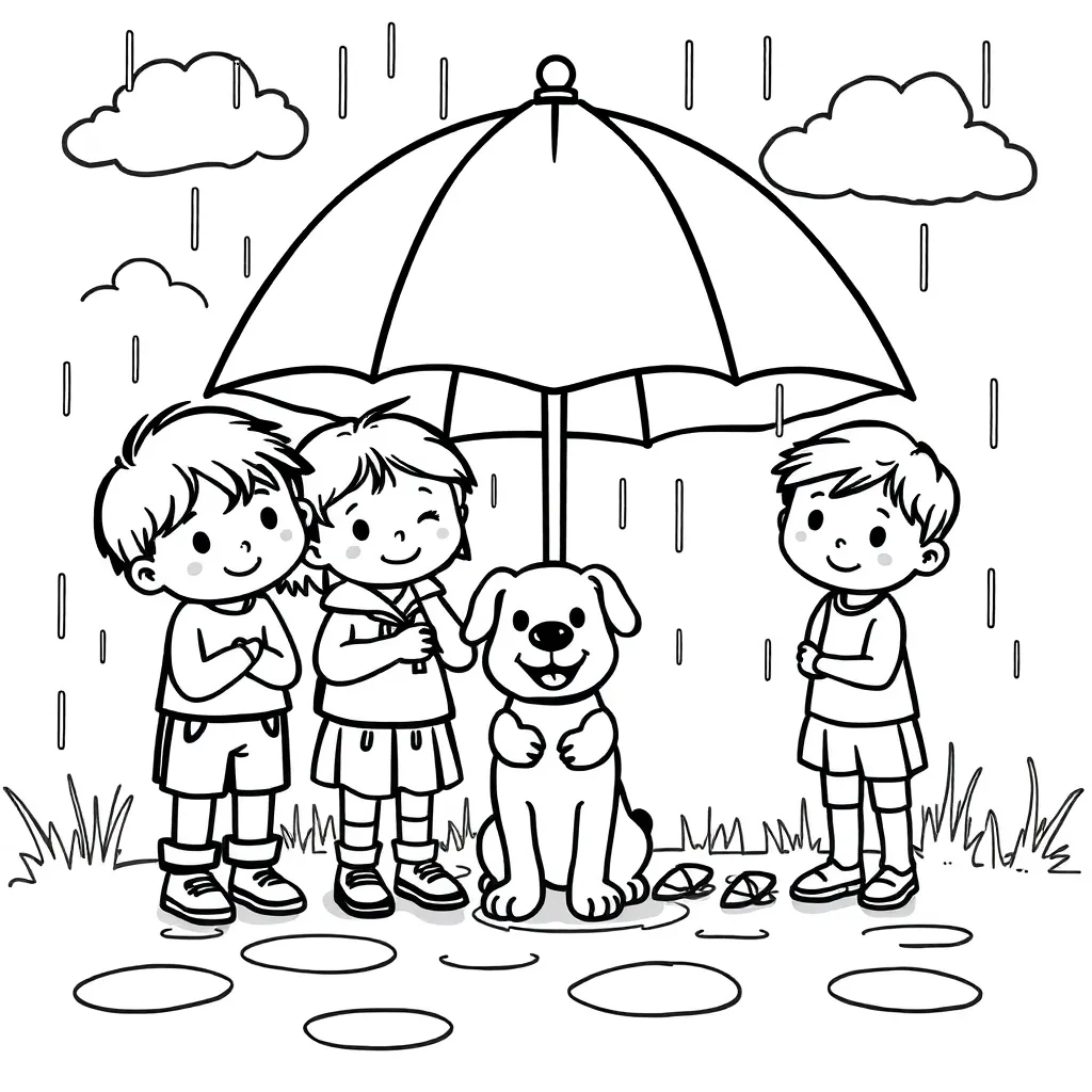 Plantilla de Coloreado Gratis Plantillas de Coloreado de Lluvia Plantilla de Coloreado para Niños