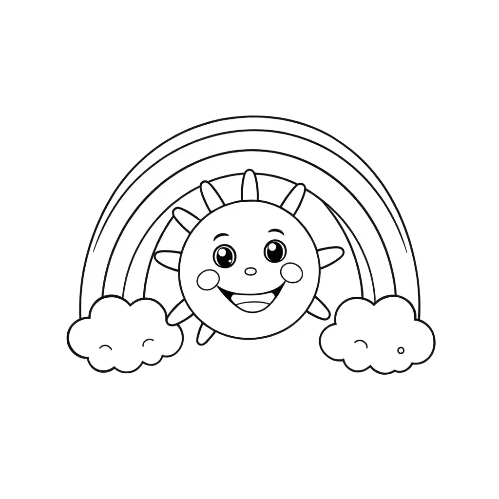 Regenboog Vrolijk Creatief Kunst Kinderen coloring page for children