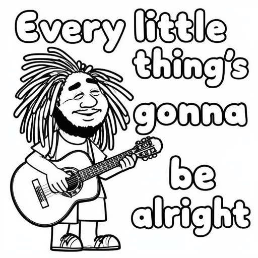 Reggea kleurplaat voor kinderen