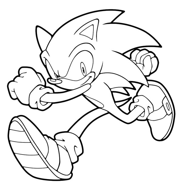 Rennende Sonic coloring page for children