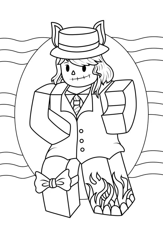 Roblox Charakter Flammen coloring page for children