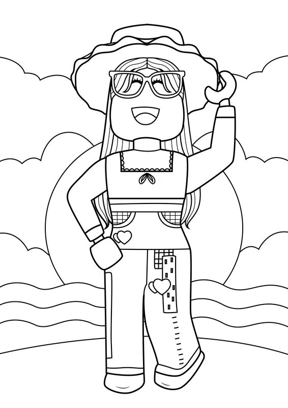 Roblox Fille Qui Rit coloring page for children