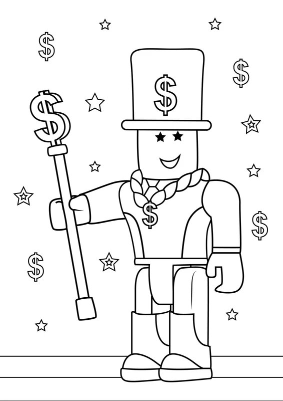 Roblox-reicher Kerl coloring page for children