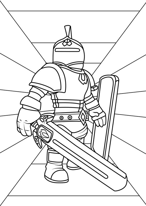 Roblox-Ritter coloring page for children