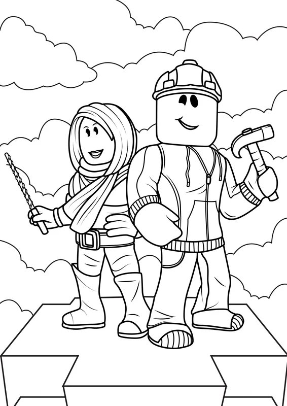 Roblox Twee Personages coloring page for children