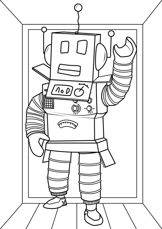 Robot Roblox coloring page for children