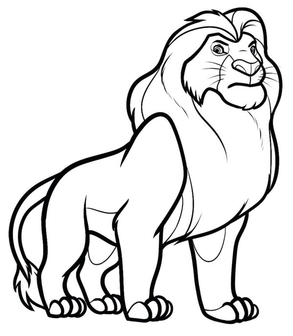Roi Lion Mufasa coloring page for children