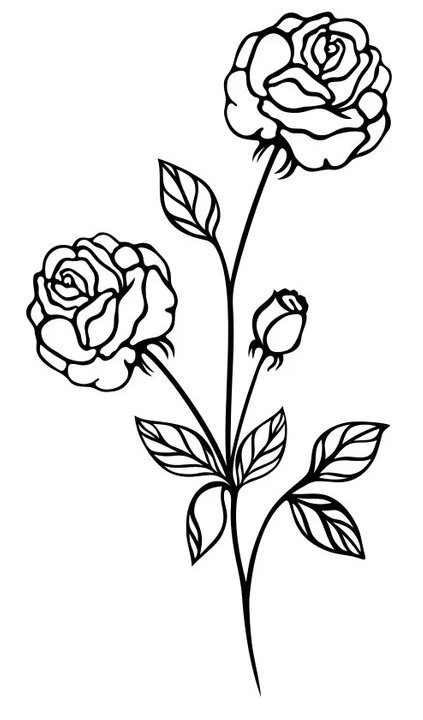 Roses Sur Pied coloring page for children
