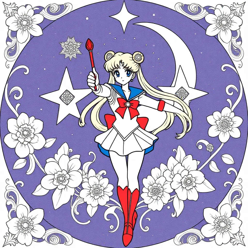 Sailor Moon kleurplaat voor kinderen