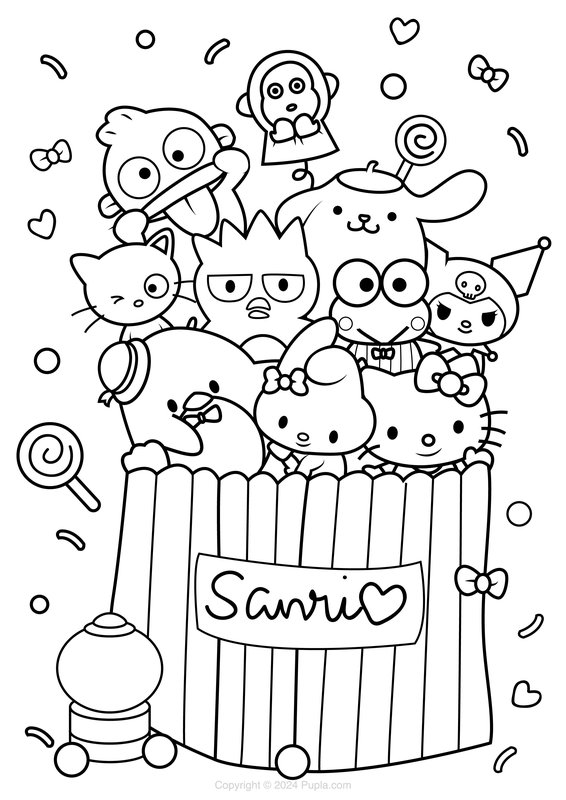 Sanrio Characters Candy coloring page for children