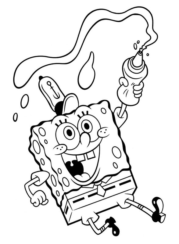 Sauce A Presser Bob L Eponge coloring page for children