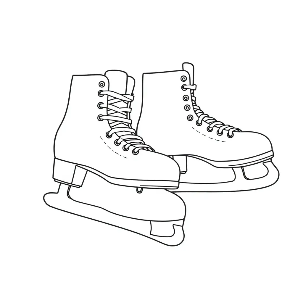Schaatsen coloring page for children
