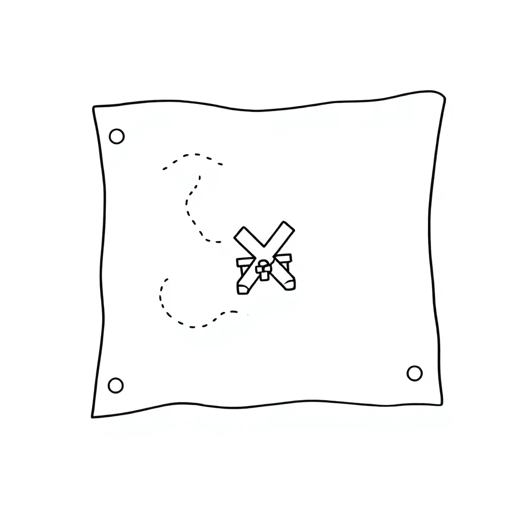 Schatkaart coloring page for children