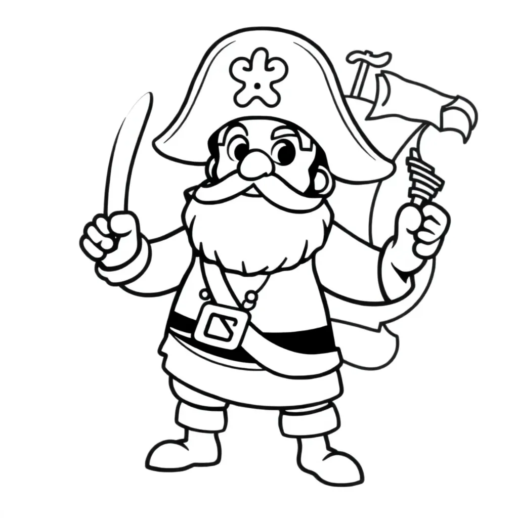 Schatkaart Piraat Avontuur Zee Ontdekking coloring page for children