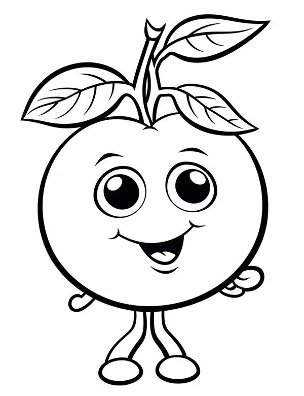 Schattig Appelkarakter coloring page for children
