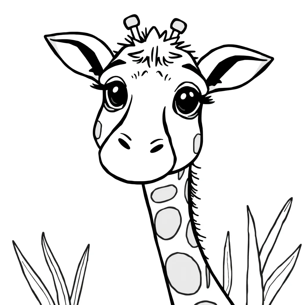 Schattig Girafje coloring page for children