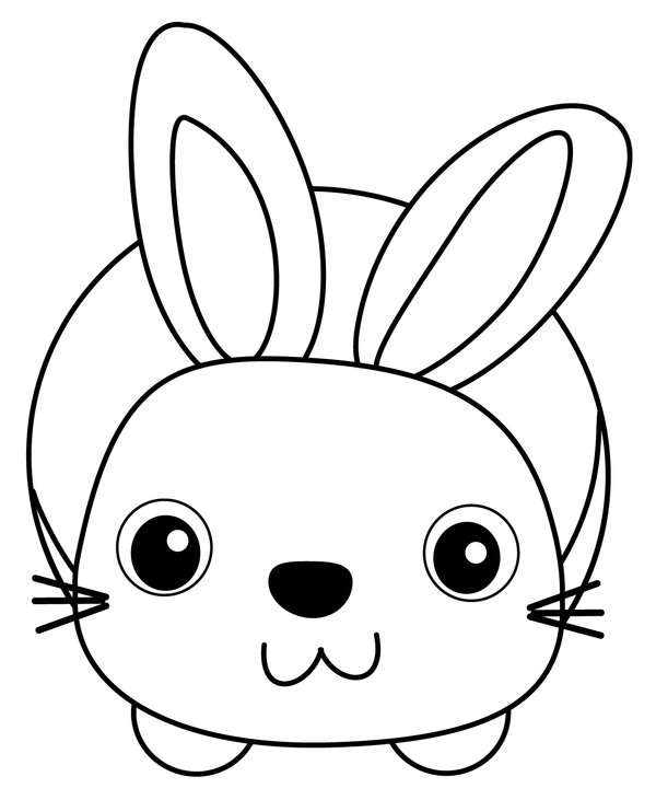 Schattig Simpel Konijn coloring page for children
