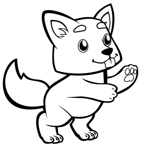 Schattige Baby Wolf coloring page for children