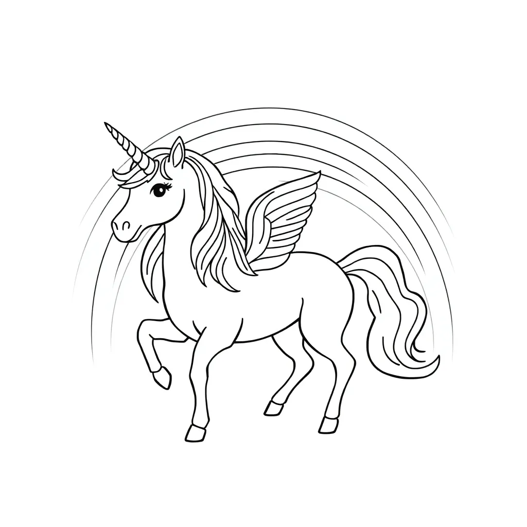 Schattige Eenhoorn Fantasie Magisch Mythisch coloring page for children