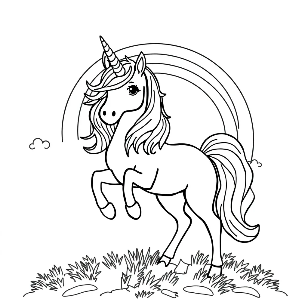Schattige Eenhoorn coloring page for children