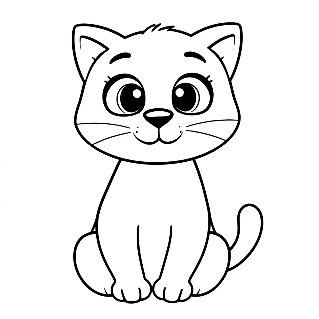 Schattige Kat coloring page for children