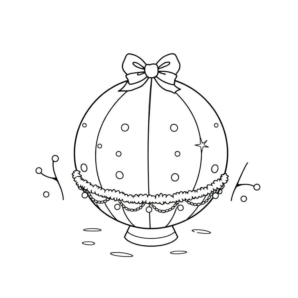 Schattige Kerstbal Feestdagen Kerst Decoratie Rood coloring page for children