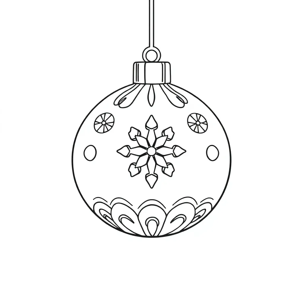 Schattige Kerstbal Feestdagen Kerst Seizoenen coloring page for children