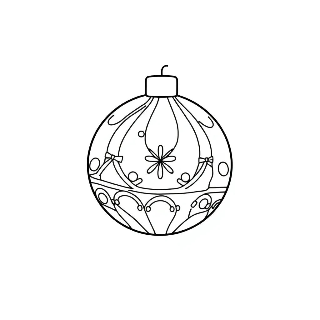 Schattige Kerstbal Feestdagen Kerst Seizoenen coloring page for children