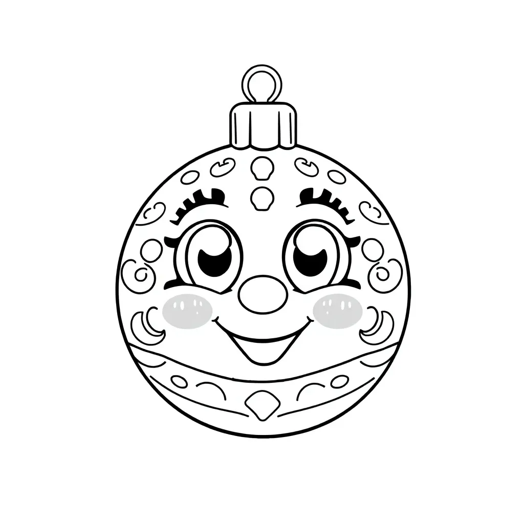 Schattige Kerstbal coloring page for children