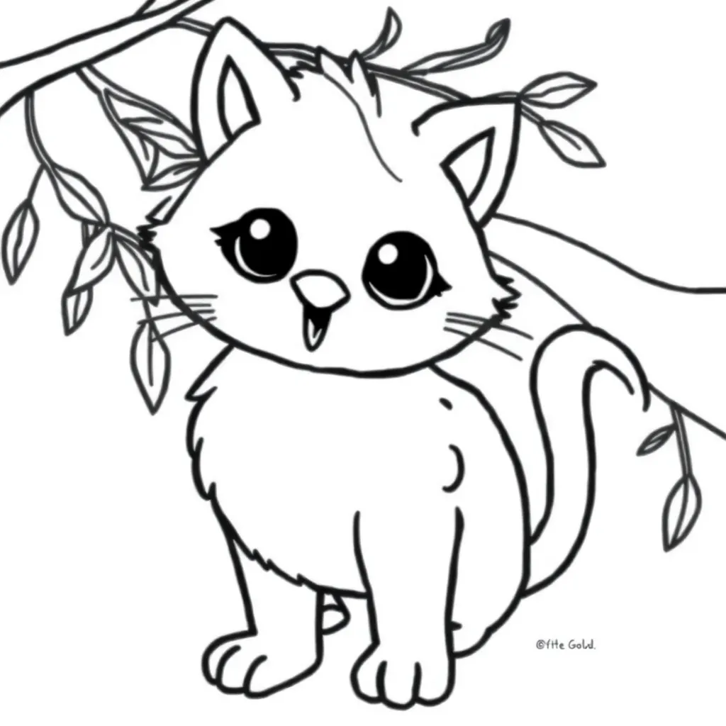 Schattige Tekening Kinderlijk Vrolijk Creatief coloring page for children