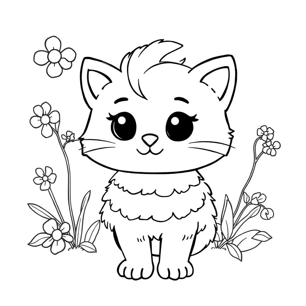 Schattige Tekening Kinderlijk Vrolijk Fantasie coloring page for children