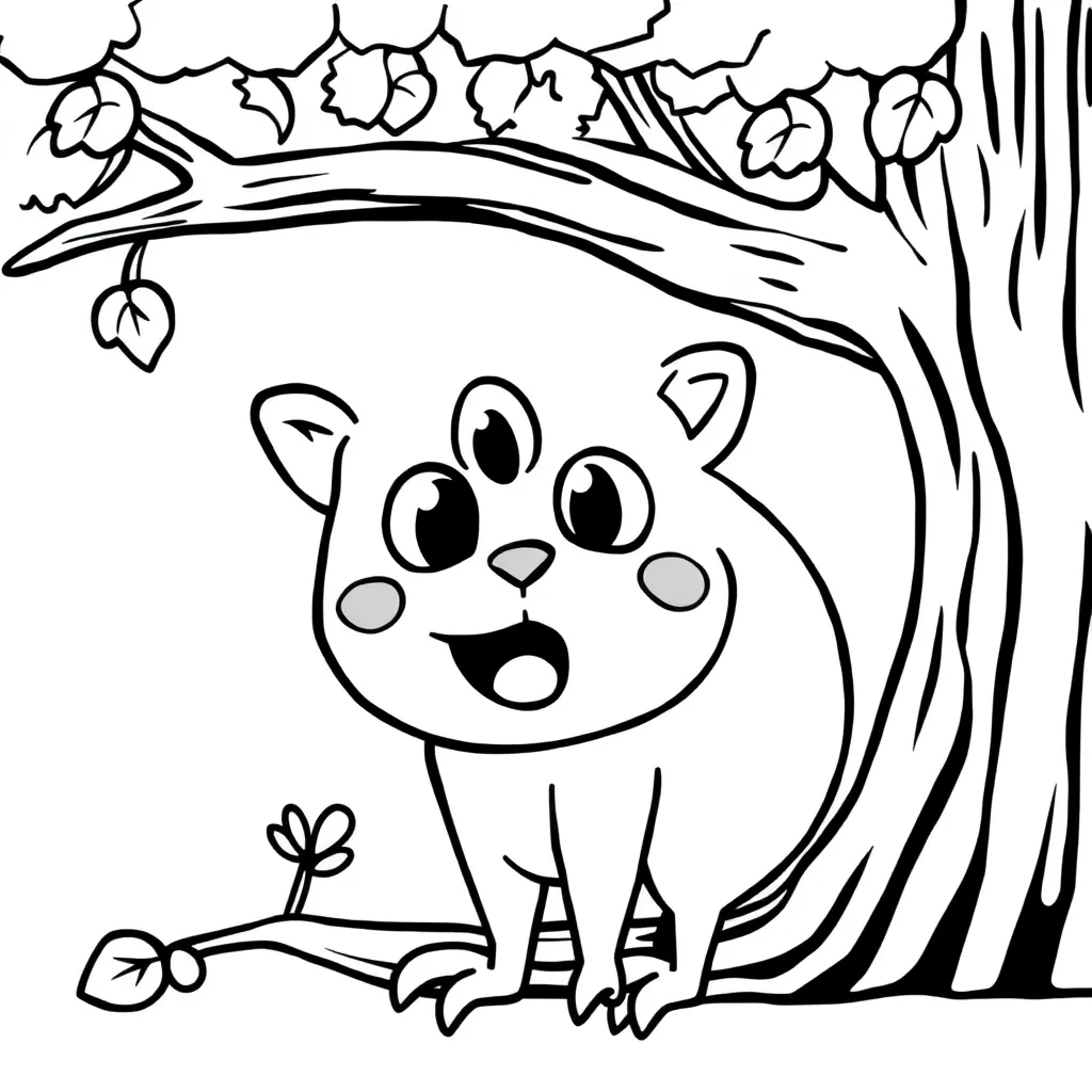 Schattige Tekening Kinderlijk Vrolijk Fantasie coloring page for children