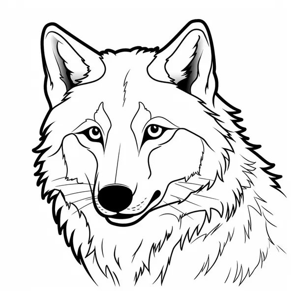 Schöner Wolfskopf coloring page for children