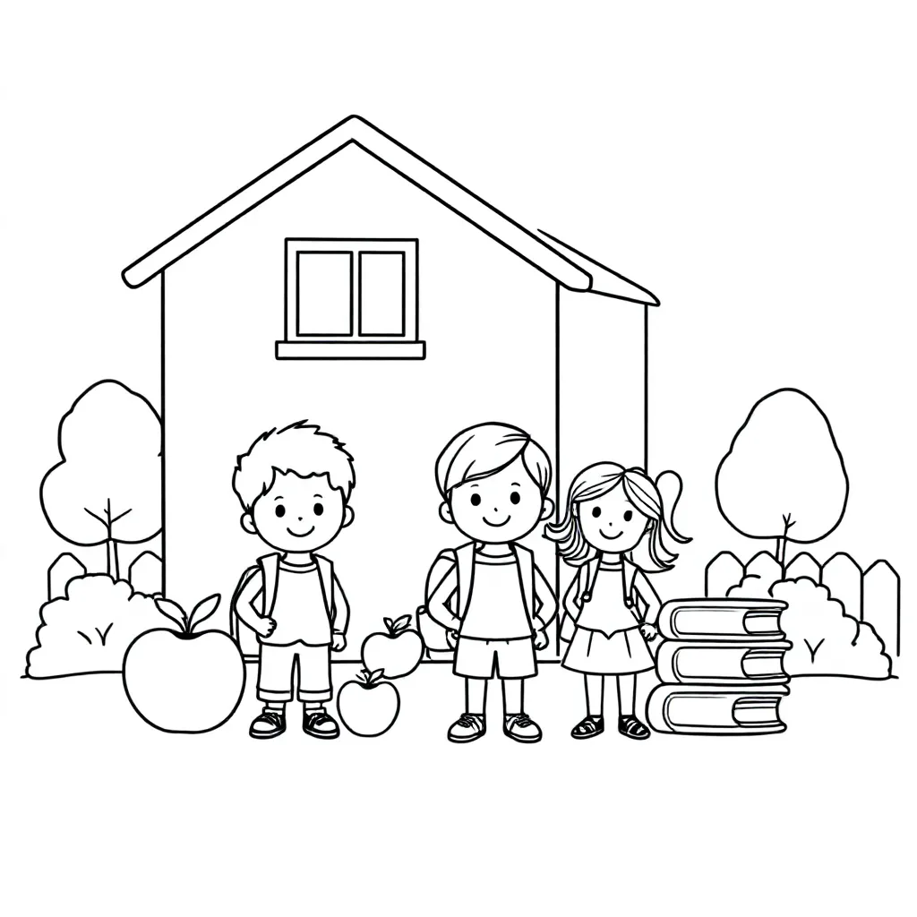 school coloring page for children