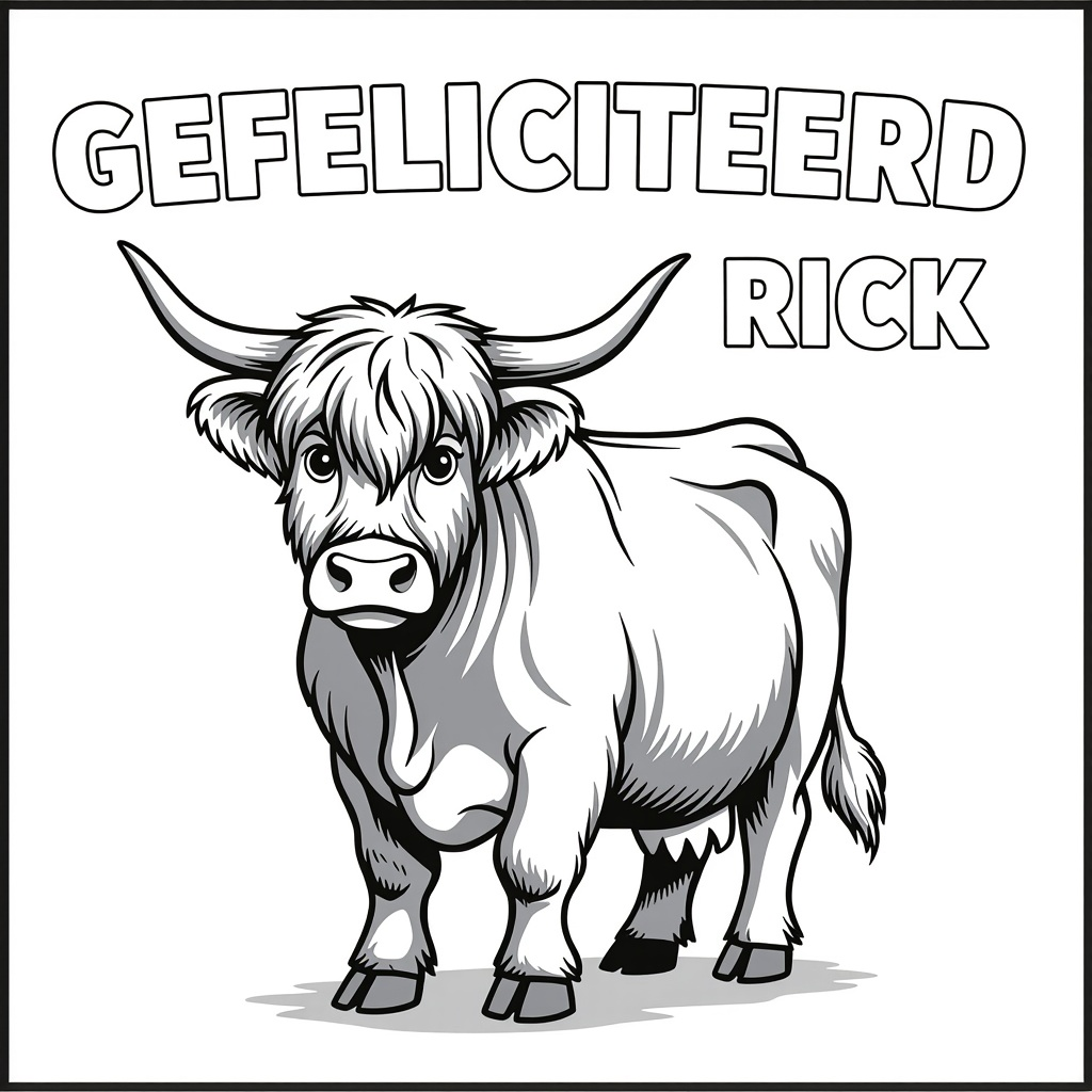 schotse hooglander coloring page for children