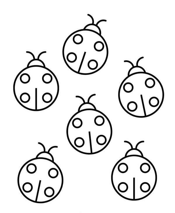 Seis Mariquitas coloring page for children