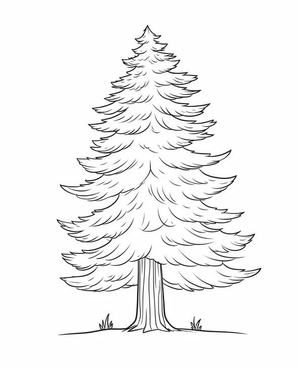 Sequoia Tree coloring page for children