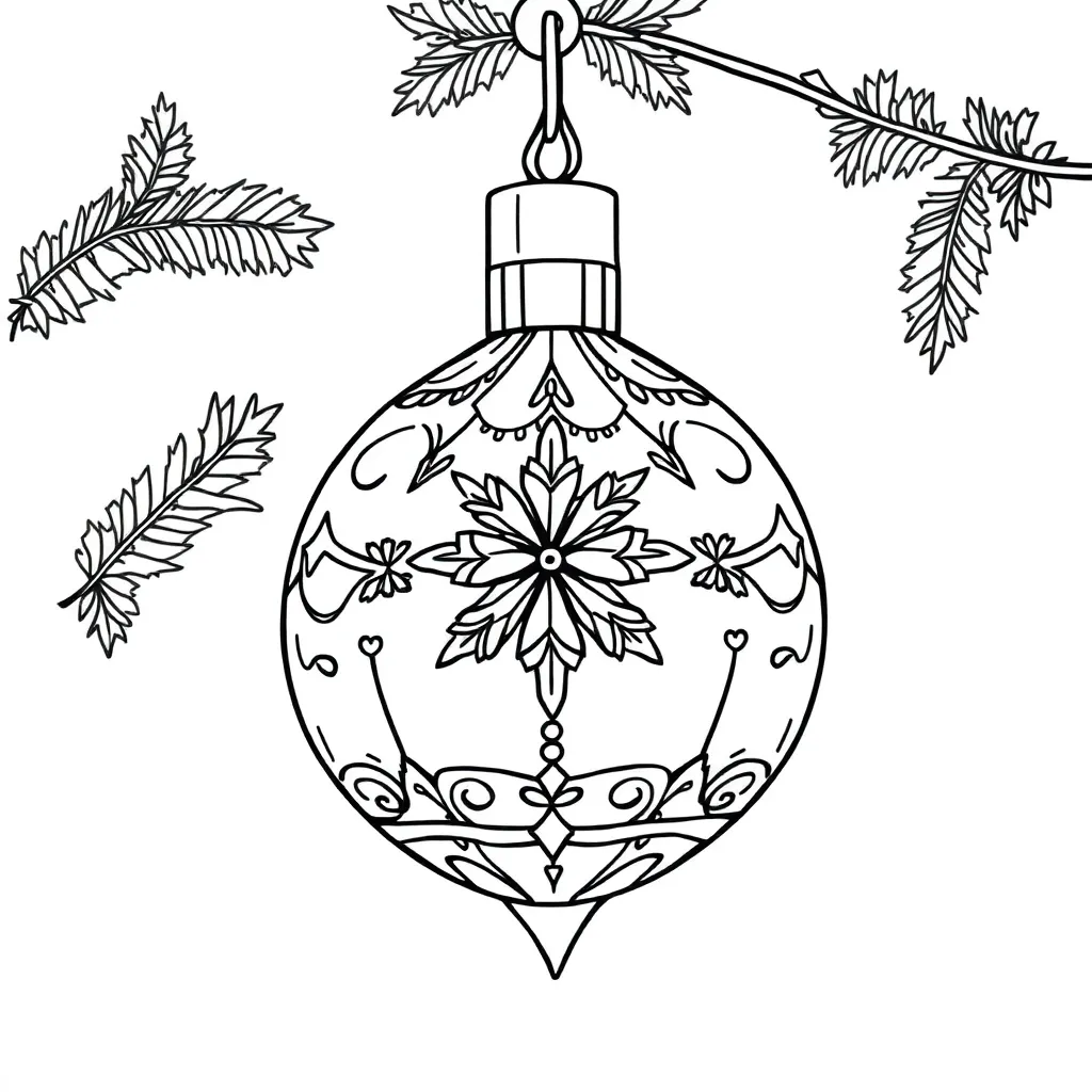 Sfeervolle Kerstbal Disney Prinsessen Feestdagen Sprookjes Seizoenen coloring page for children