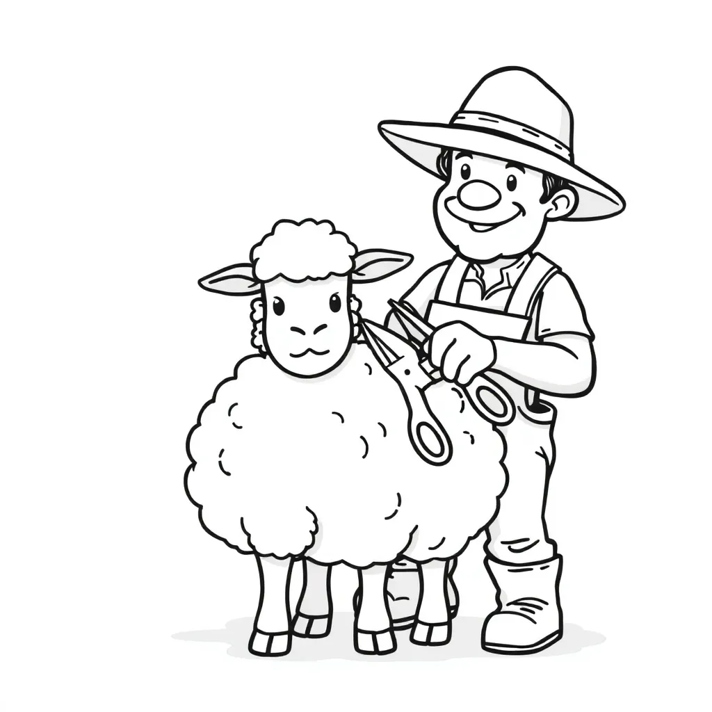Shaun Schaap Boerderij Tekenfilm Creatief coloring page for children
