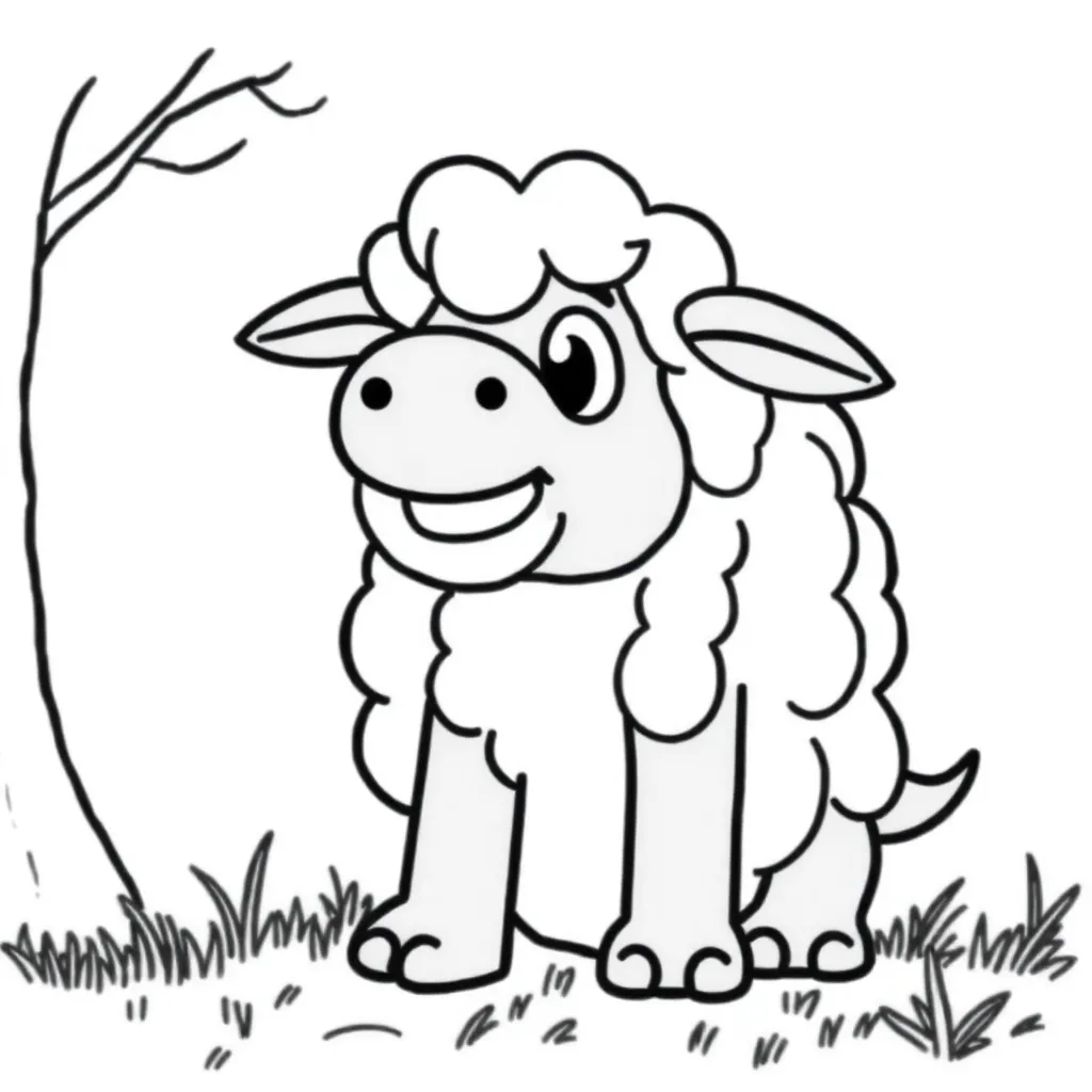 Shaun Schaap Boerderij Tekenfilm Creatief coloring page for children