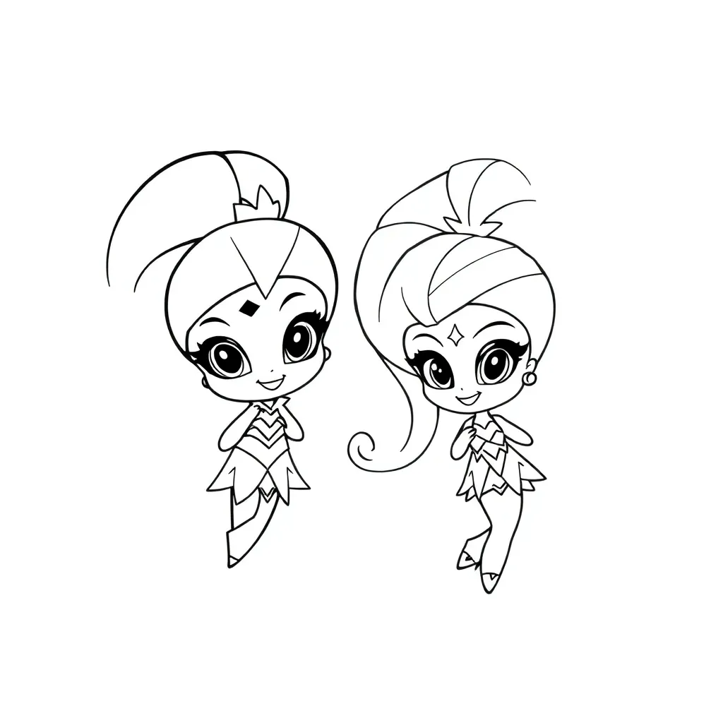 Shimmer Shine Magisch Eenhoorn Avontuur coloring page for children