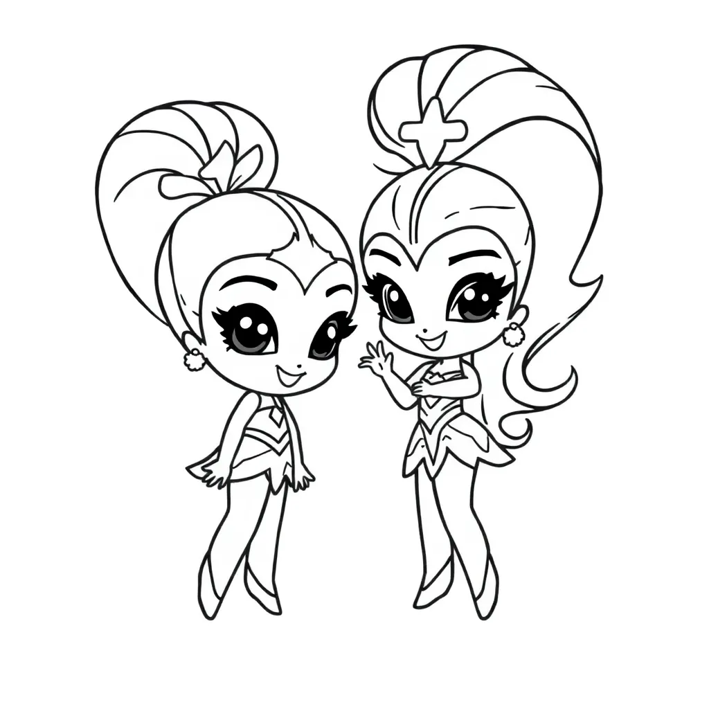 Shimmer Shine Magisch Eenhoorns Avontuur coloring page for children