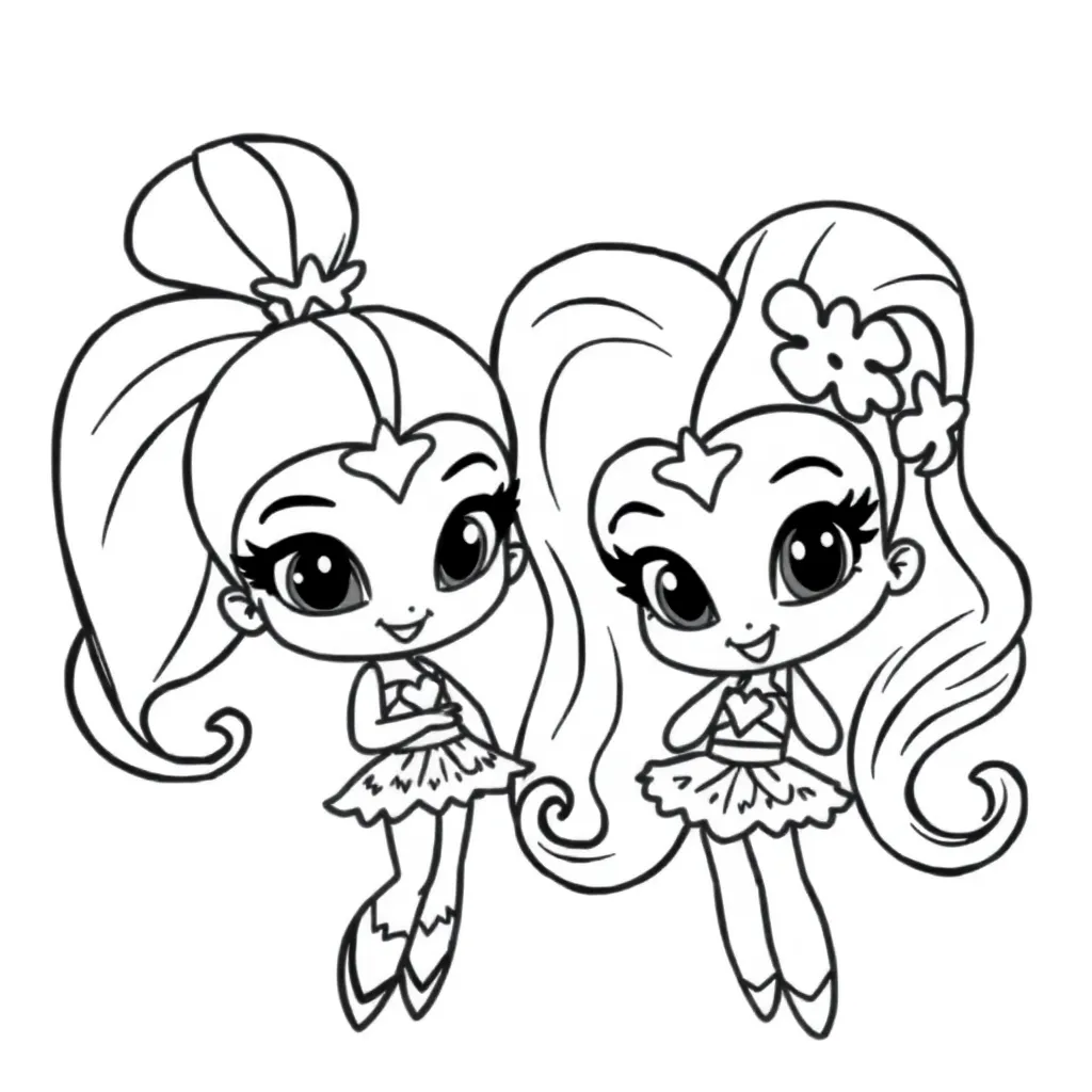 Shimmer Shine Magische Eenhoorns Fantasie coloring page for children