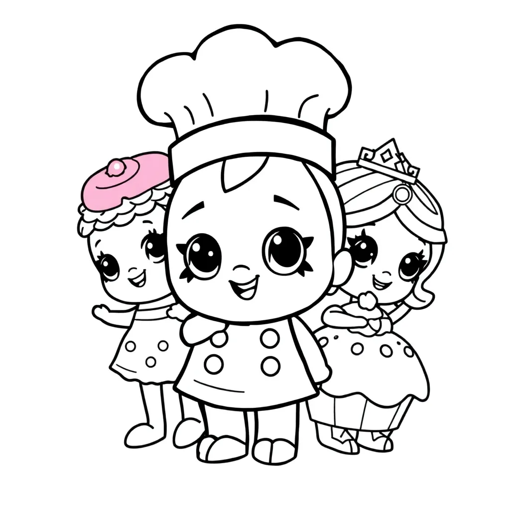 Shopkins Chef Cupcake Prinses Koken coloring page for children